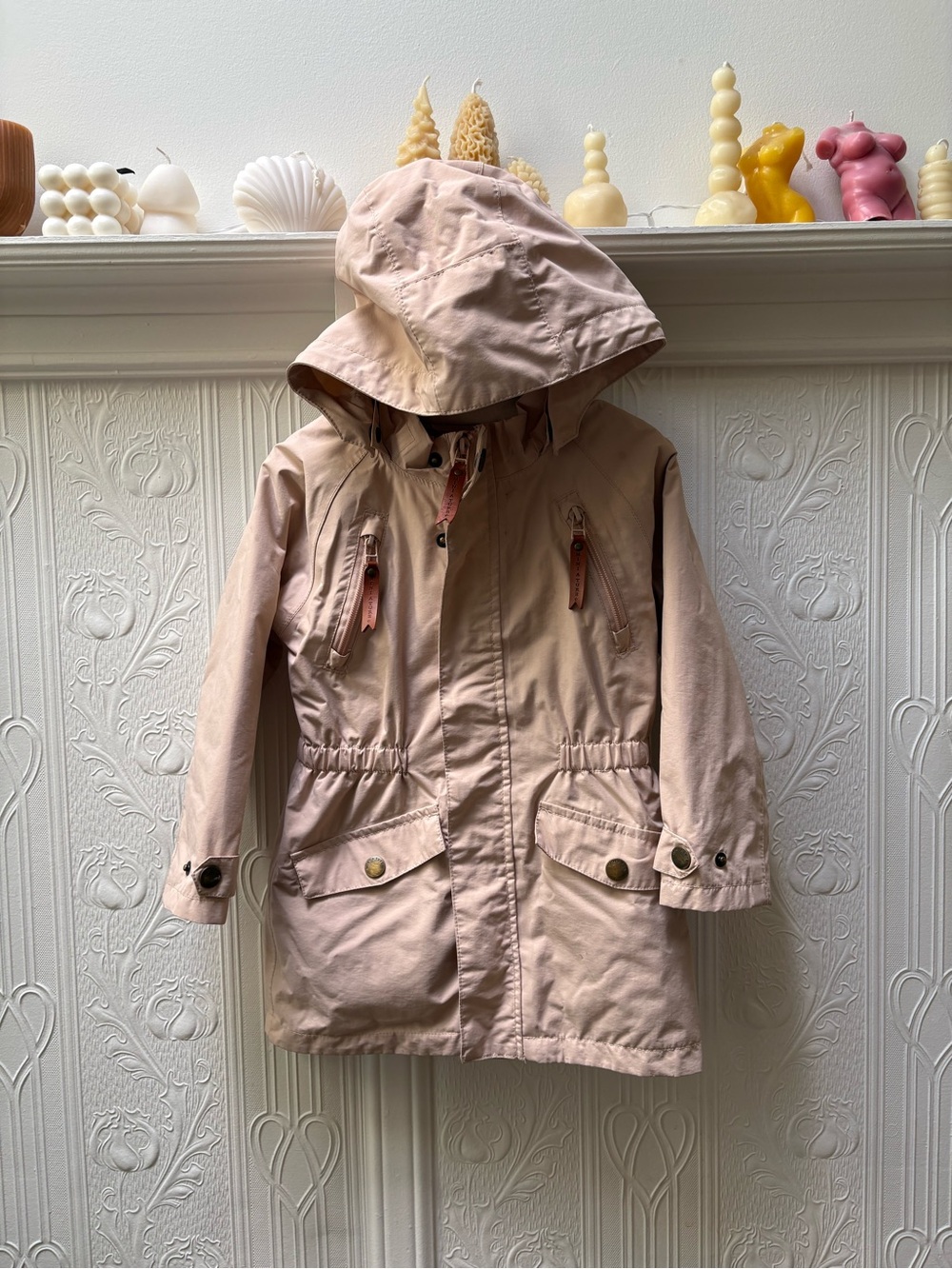 Mini A Ture Girls' Hooded Raincoat in Soft Pink